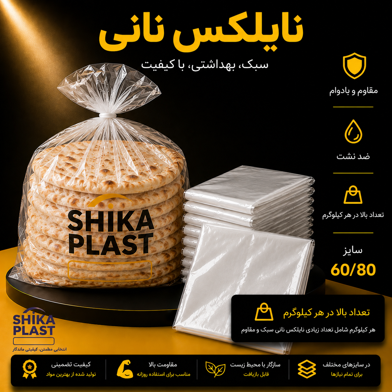 نایلکس نانی شیکا پلاست سایز80-60